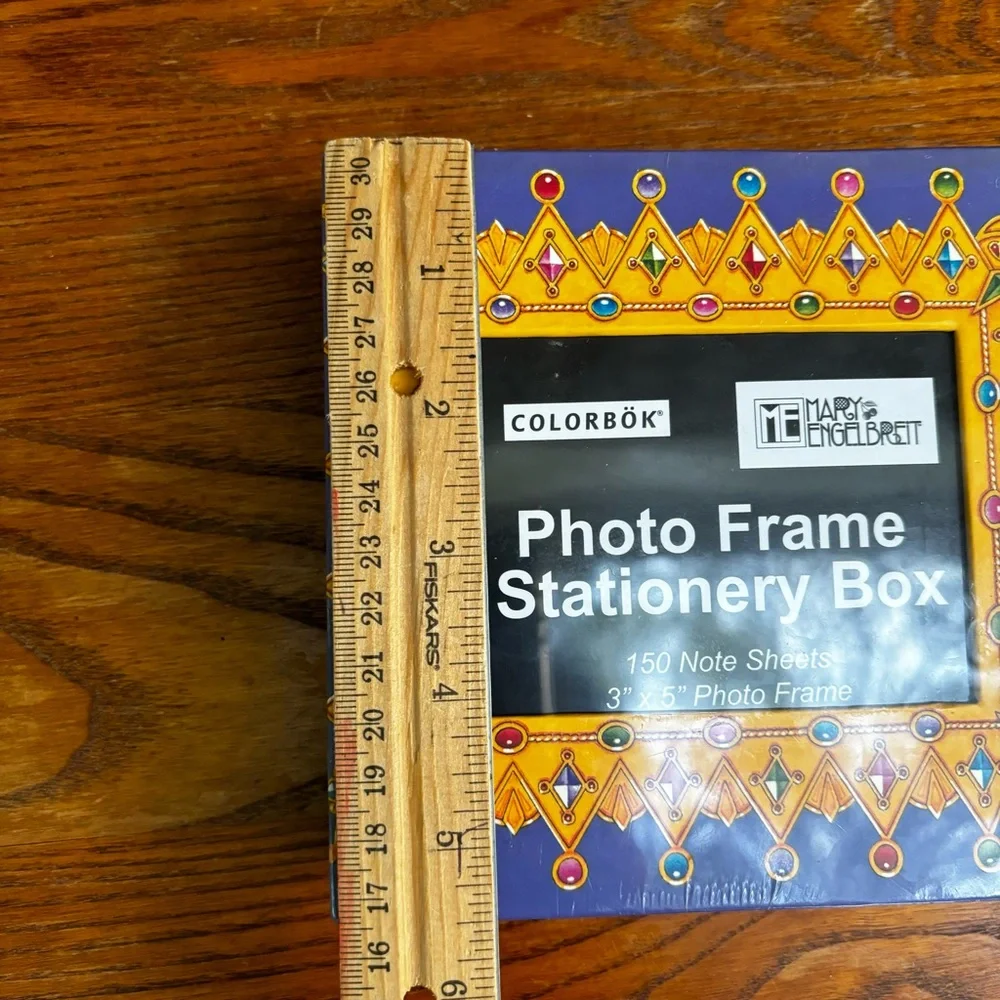 MARY ENGELBREIT NEW (2004) 3 x 5 Photo Frame Stationery Box + 150 Note Sheets